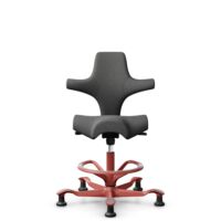 HÅG Capisco 8106 - Capture (Gabriel) - Laine / Polyamide - CPT4601 - Dark grey - Blush Rose - 200 mm (hauteur d’assise 46–64 cm) - Patins