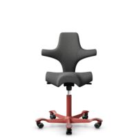 HÅG Capisco 8106 - Capture (Gabriel) - Laine / Polyamide - CPT4601 - Dark grey - Blush Rose - 265 mm (hauteur d’assise 53–79 cm) - Roues dures pour sols souples