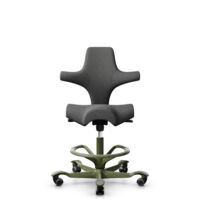 HÅG Capisco 8106 - Capture (Gabriel) - Laine / Polyamide - CPT4601 - Dark grey - Moss Grey - 265 mm (hauteur d’assise 53–79 cm) - Roues dures pour sols souples