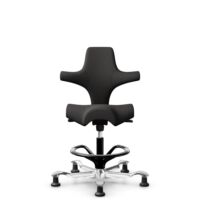 HÅG Capisco 8106 - Capture (Gabriel) - Wol / Polyamide - CPT5501 - Charcoal - Zwart - 265 mm (Zithoogte 53-79cm) - Glijdoppen