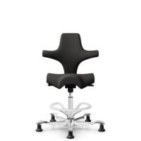 HÅG Capisco 8106 - Capture (Gabriel) - Wol / Polyamide - CPT5501 - Charcoal - Wit - 265 mm (Zithoogte 53-79cm) - Glijdoppen