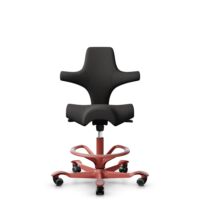 HÅG Capisco 8106 - Capture (Gabriel) - Wool / Polyamide - CPT5501 - Charcoal - Blush Rose - 265 mm (seat height 53-79cm) - Soft castors for hard floors