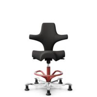 HÅG Capisco 8106 - Capture (Gabriel) - Wełna / Poliamid - CPT5501 - Charcoal - Blush Rose - 265 mm (seat height 53-79cm) - Glides