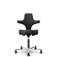 HÅG Capisco 8106 - Capture (Gabriel) - Wool / Polyamide - CPT5501 - Charcoal - Moss Grey - 200 mm (seat height 46-64cm) - Glides