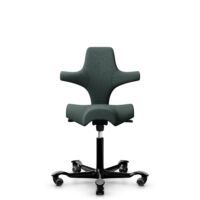HÅG Capisco 8106 - Capture (Gabriel) - Wool / Polyamide - CPT6601 - Blue - Black - 150mm (seat height 40–55cm) - Hard castors for soft floors