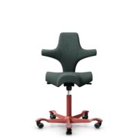 HÅG Capisco 8106 - Capture (Gabriel) - Laine / Polyamide - CPT6601 - Blue - Blush Rose - 200 mm (hauteur d’assise 46–64 cm) - Roues dures pour sols souples
