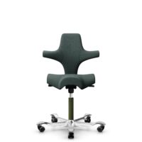 HÅG Capisco 8106 - Capture (Gabriel) - Laine / Polyamide - CPT6601 - Blue - Moss Grey - 200 mm (hauteur d’assise 46–64 cm) - Roues dures pour sols souples