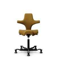 HÅG Capisco 8106 - Capture (Gabriel) - Laine / Polyamide - CPT6401 - Ochre - Noir - 265 mm (hauteur d’assise 53–79 cm) - Patins