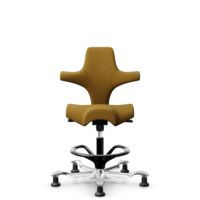 HÅG Capisco 8106 - Capture (Gabriel) - Wool / Polyamide - CPT6401 - Ochre - Black - 265 mm (seat height 53-79cm) - Glides