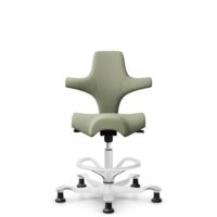 HÅG Capisco 8106 - Capture (Gabriel) - Wol / Polyamide - CPT5101 - Green-grey - Wit - 265 mm (Zithoogte 53-79cm) - Glijdoppen