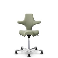 HÅG Capisco 8106 - Capture (Gabriel) - Wol / Polyamide - CPT5101 - Green-grey - Zilver - 200 mm (Zithoogte 46-64mm) - Glijdoppen