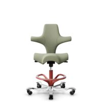 HÅG Capisco 8106 - Capture (Gabriel) - Wool / Polyamide - CPT5101 - Green-grey - Blush Rose - 200 mm (seat height 46-64cm) - Soft castors for hard floors