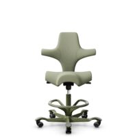HÅG Capisco 8106 - Capture (Gabriel) - Laine / Polyamide - CPT5101 - Green-grey - Moss Grey - 200 mm (hauteur d’assise 46–64 cm) - Roues souples pour sols durs