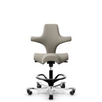 HÅG Capisco 8106 - Capture (Gabriel) - Laine / Polyamide - CPT5103 - Light beige - Noir - 200 mm (hauteur d’assise 46–64 cm) - Roues dures pour sols souples