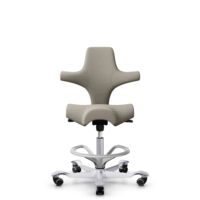HÅG Capisco 8106 - Capture (Gabriel) - Wool / Polyamide - CPT5103 - Light beige - Silver - 265 mm (seat height 53-79cm) - Soft castors for hard floors