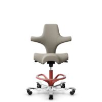 HÅG Capisco 8106 - Capture (Gabriel) - Wol / Polyamide - CPT5103 - Light beige - Blush Rose - 200 mm (Zithoogte 46-64mm) - Harde wielen t.b.v. zachte vloeren