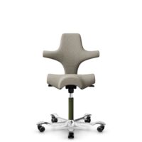 HÅG Capisco 8106 - Capture (Gabriel) - Laine / Polyamide - CPT5103 - Light beige - Moss Grey - 265 mm (hauteur d’assise 53–79 cm) - Roues dures pour sols souples