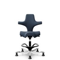 HÅG Capisco 8106 - Capture (Gabriel) - Wool / Polyamide - CPT6001 - Dark blue - Black - 265 mm (seat height 53-79cm) - Glides