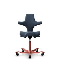 HÅG Capisco 8106 - Capture (Gabriel) - Wool / Polyamide - CPT6001 - Dark blue - Blush Rose - 150mm (seat height 40–55cm) - Hard castors for soft floors
