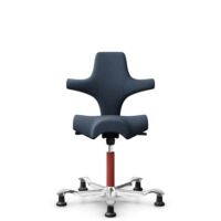 HÅG Capisco 8106 - Capture (Gabriel) - Wool / Polyamide - CPT6001 - Dark blue - Blush Rose - 150mm (seat height 40–55cm) - Glides