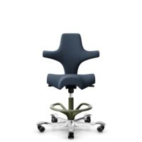 HÅG Capisco 8106 - Capture (Gabriel) - Lana / Poliamida - CPT6001 - Dark blue - Moss Grey - 200 mm (seat height 46-64cm) - Hard castors for soft floors