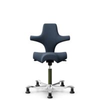 HÅG Capisco 8106 - Capture (Gabriel) - Wool / Polyamide - CPT6001 - Dark blue - Moss Grey - 265 mm (seat height 53-79cm) - Glides