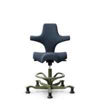 HÅG Capisco 8106 - Capture (Gabriel) - Wool / Polyamide - CPT6001 - Dark blue - Moss Grey - 265 mm (seat height 53-79cm) - Glides