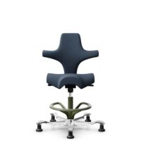HÅG Capisco 8106 - Capture (Gabriel) - Lana / Poliamida - CPT6001 - Dark blue - Moss Grey - 265 mm (seat height 53-79cm) - Glides