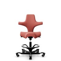 HÅG Capisco 8106 - Oceanic (Camira) - Recycled Polyester - OCI012 - Orange-red - Black - 200 mm (seat height 46-64cm) - Hard castors for soft floors
