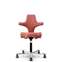HÅG Capisco 8106 - Oceanic (Camira) - Recycled Polyester - OCI012 - Orange-red - Black - 200 mm (seat height 46-64cm) - Glides