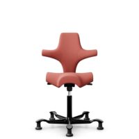 HÅG Capisco 8106 - Oceanic (Camira) - Recycled Polyester - OCI012 - Orange-red - Black - 265 mm (seat height 53-79cm) - Glides