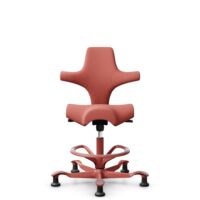 HÅG Capisco 8106 - Oceanic (Camira) - Recycled Polyester - OCI012 - Orange-red - Blush Rose - 200 mm (seat height 46-64cm) - Glides