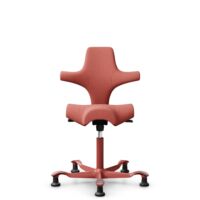 HÅG Capisco 8106 - Oceanic (Camira) - Recyceltes Polyester - OCI012 - Orange-red - Blush Rose - 265 mm (Sitzhöhe 53-79cm) - Bodengleiter