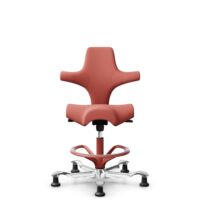HÅG Capisco 8106 - Oceanic (Camira) - Recyceltes Polyesters - OCI012 - Orange-red - Blush Rose - 265 mm (Sitzhöhe 53-79cm) - Bodengleiter