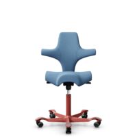 HÅG Capisco 8106 - Oceanic (Camira) - Recycled Polyester - OCI011 - Light blue - Blush Rose - 150mm (seat height 40–55cm) - Hard castors for soft floors