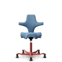 HÅG Capisco 8106 - Oceanic (Camira) - Recycled Polyester - OCI011 - Light blue - Blush Rose - 150mm (seat height 40–55cm) - Glides