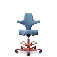 HÅG Capisco 8106 - Oceanic (Camira) - Recyceltes Polyesters - OCI011 - Light blue - Blush Rose - 200 mm (Sitzhöhe 46-64cm) - Weiche Rollen für harte Böden