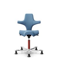 HÅG Capisco 8106 - Oceanic (Camira) - Polyester recyclé - OCI011 - Light blue - Blush Rose - 200 mm (hauteur d’assise 46–64 cm) - Patins