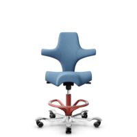 HÅG Capisco 8106 - Oceanic (Camira) - Poliéster reciclado - OCI011 - Light blue - Blush Rose - 265 mm (seat height 53-79cm) - Hard castors for soft floors