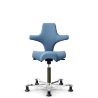 HÅG Capisco 8106 - Oceanic (Camira) - Polyester recyclé - OCI011 - Light blue - Moss Grey - 150 mm (hauteur d’assise 40–55 cm) - Patins
