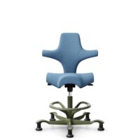 HÅG Capisco 8106 - Oceanic (Camira) - Recycled Polyester - OCI011 - Light blue - Moss Grey - 265 mm (seat height 53-79cm) - Glides
