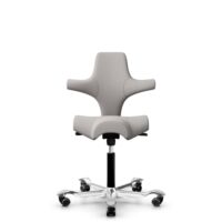 HÅG Capisco 8106 - Oceanic (Camira) - Recycled Polyester - OCI014 - Light beige - Black - 200 mm (seat height 46-64cm) - Hard castors for soft floors