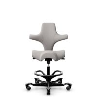 HÅG Capisco 8106 - Oceanic (Camira) - Poliester z recyklingu - OCI014 - Light beige - Black - 265 mm (seat height 53-79cm) - Hard castors for soft floors