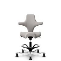 HÅG Capisco 8106 - Oceanic (Camira) - Recycled Polyester - OCI014 - Light beige - Black - 265 mm (seat height 53-79cm) - Glides