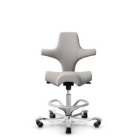HÅG Capisco 8106 - Oceanic (Camira) - Recycled Polyester - OCI014 - Light beige - Silver - 265 mm (seat height 53-79cm) - Hard castors for soft floors
