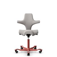 HÅG Capisco 8106 - Oceanic (Camira) - Poliéster reciclado - OCI014 - Light beige - Blush Rose - 150mm (seat height 40–55cm) - Soft castors for hard floors