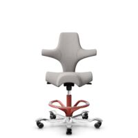HÅG Capisco 8106 - Oceanic (Camira) - Recyceltes Polyester - OCI014 - Light beige - Blush Rose - 200 mm (Sitzhöhe 46-64cm) - Harte Rollen für weiche Böden