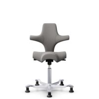 HÅG Capisco 8106 - Oceanic (Camira) - Recyceltes Polyesters - OCI008 - Warm grey - Silber - 200 mm (Sitzhöhe 46-64cm) - Bodengleiter