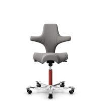 HÅG Capisco 8106 - Oceanic (Camira) - Polyester recyclé - OCI008 - Warm grey - Blush Rose - 150 mm (hauteur d’assise 40–55 cm) - Roues dures pour sols souples