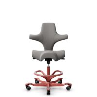 HÅG Capisco 8106 - Oceanic (Camira) - Recycled Polyester - OCI008 - Warm grey - Blush Rose - 200 mm (seat height 46-64cm) - Hard castors for soft floors